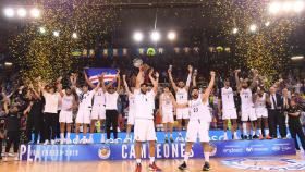 Celebración del Real Madrid de su Liga ACB número 35