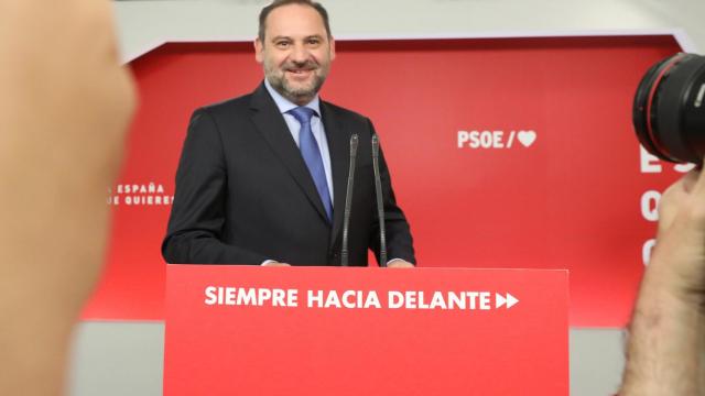 José Luis Ábalos, en una imagen de archivo de una rueda de prensa en Ferraz.