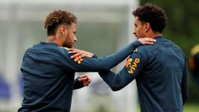 Neymar y Marquinhos con Brasil