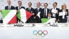 Los integrantes de la candidatura italiana para los JJOO