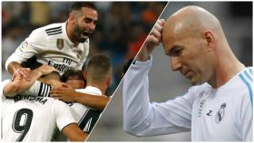 La plantilla del Real Madrid y Zinedine Zidane.