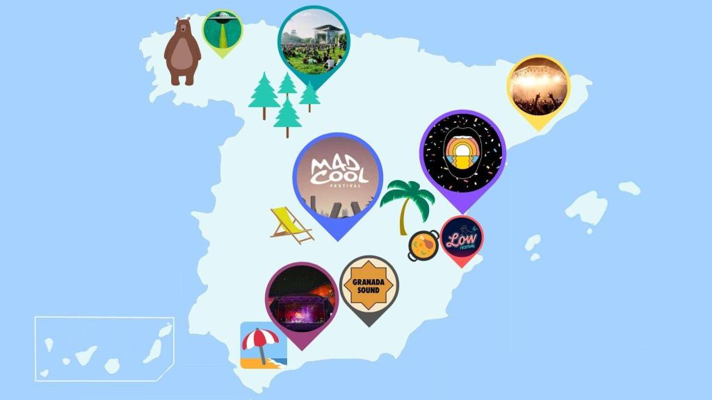 El mapa de los festivales que no puedes perderte este verano.