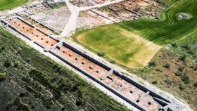 El yacimiento de la ciudad visigoda de Recópolis, vista desde una toma aérea.