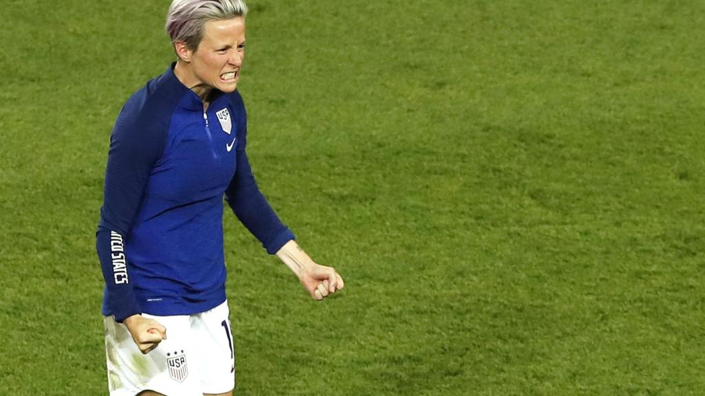 Rapinoe celebra la victoria contra Francia