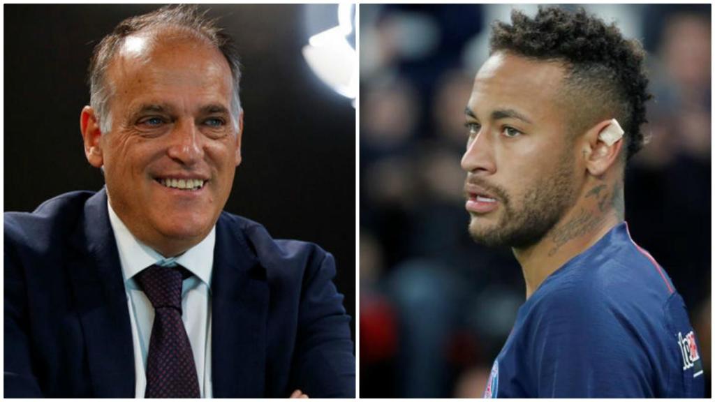 Javier Tebas y Neymar Jr.