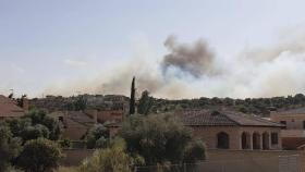 Incendio en la zona de Montesión de Toledo. Imagen del pasado viernes, cuando se inició el fuego