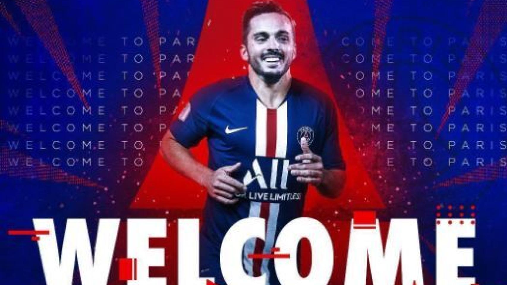 Sarabia con la nueva camiseta del PSG.