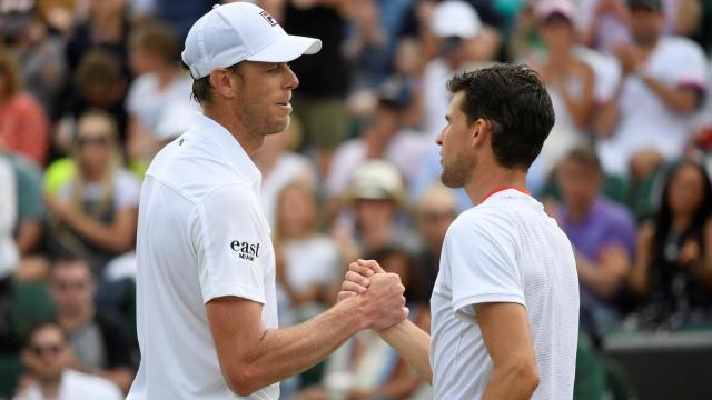 Sam Querrey y Dominic Thiem, en Wimbledon 2019