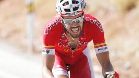 Herrada, con el maillot de líder de la Vuelta a España, la pasada temporoada