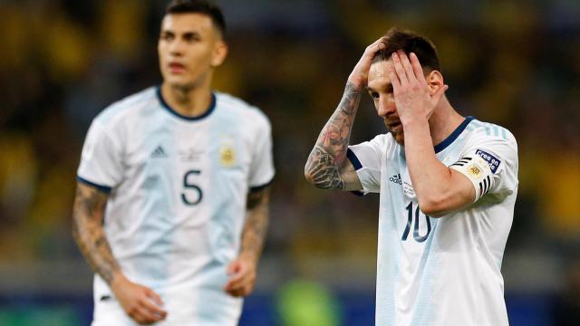 Messi durante el partido de semifinales de la Copa América contra Brasil.