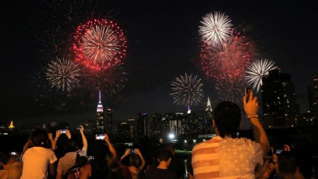 Fuegos artificiales durante la celebración del 4 de Julio