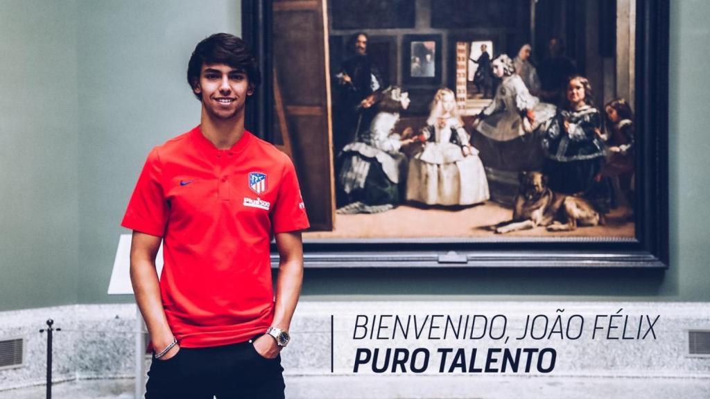 Joao Felix, tras su fichaje por el Atlético de Madrid. Foto: Twitter (@Atleti)