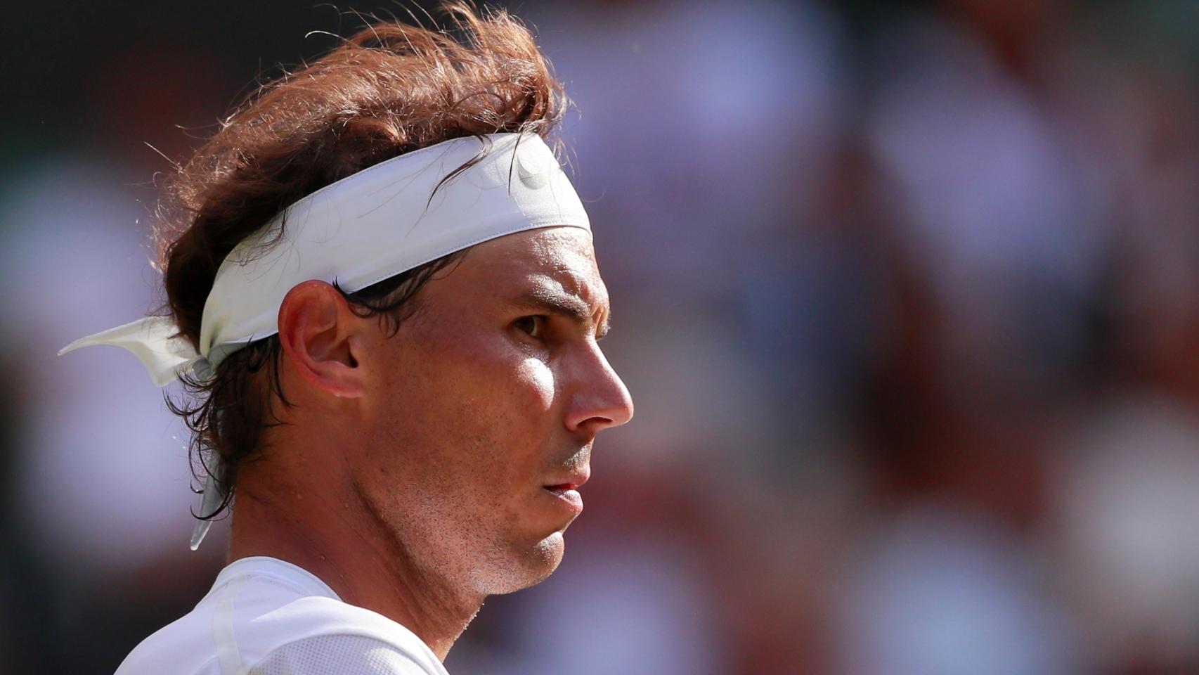 Nadal, durante la primera ronda de Wimbledon.