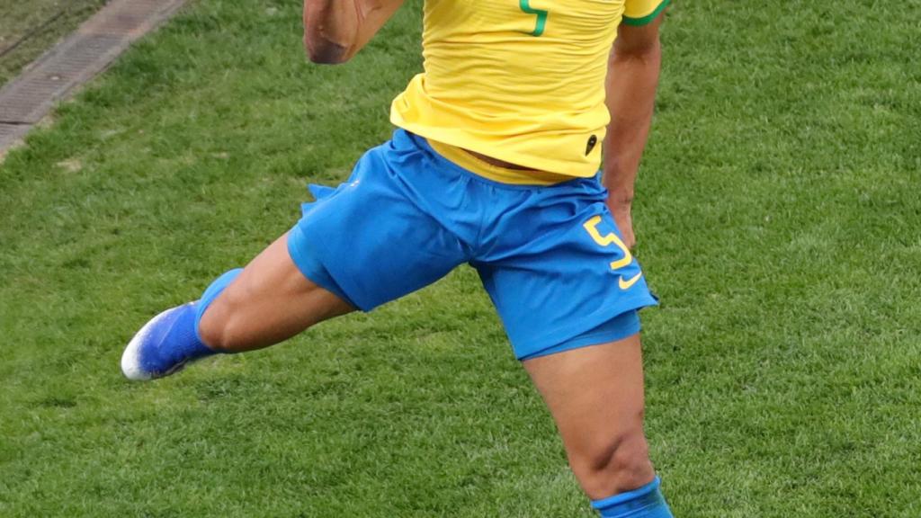 Casemiro, en un partido con la selección de Brasil durante la Copa América 2019