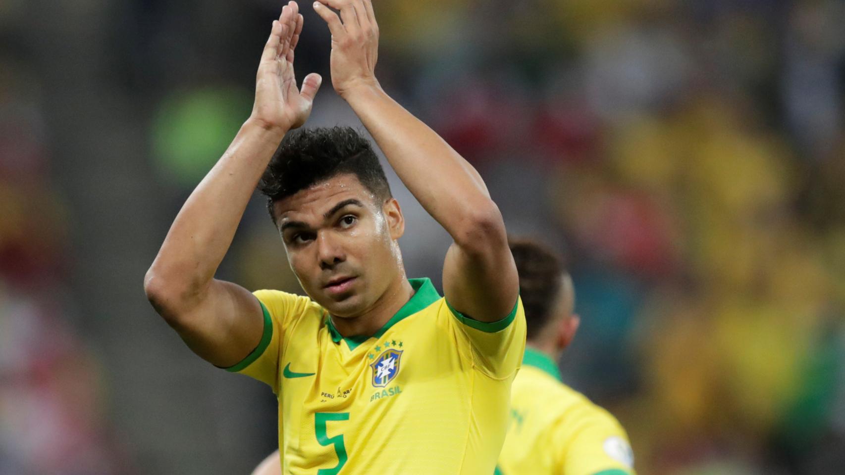 Casemiro, en un partido con la selección de Brasil durante la Copa América 2019