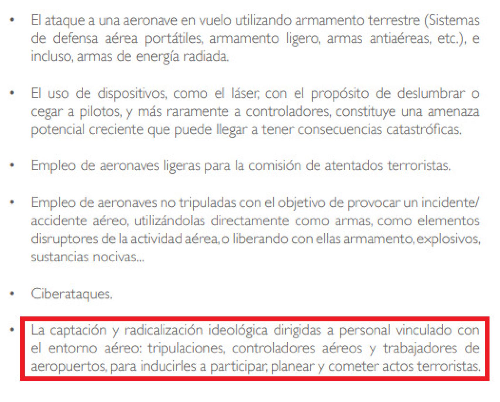 Extracto del informe del DSN.