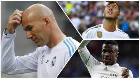 Zidane, Hazard y Vinicius.