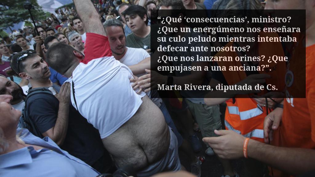 El momento exacto del acoso a Cs en el Orgullo 2019 al que se refiere Marta Rivera de la Cruz.