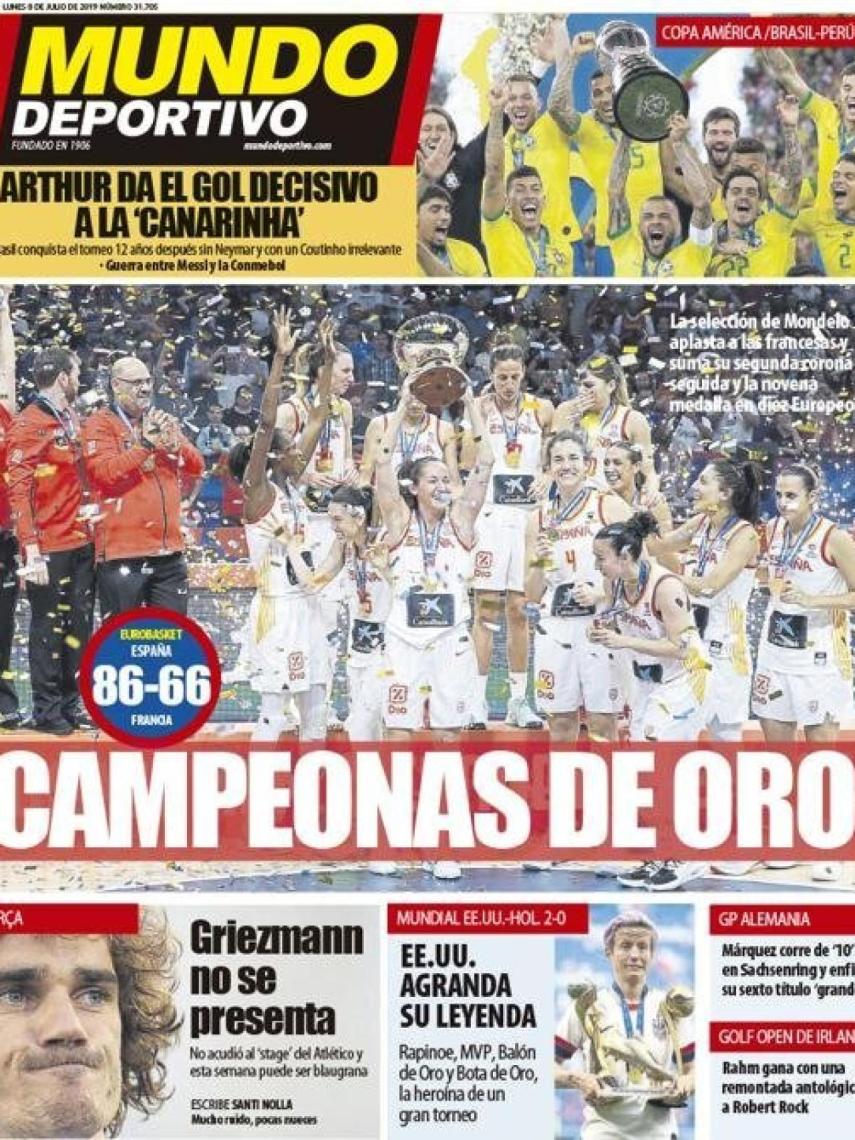 La portada del diario Mundo Deportivo (08/07/2019)