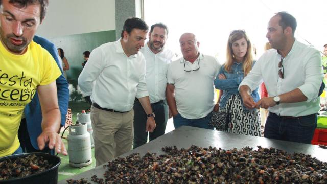 El presidente de la Diputación de A Coruña durante la fiesta del percebe