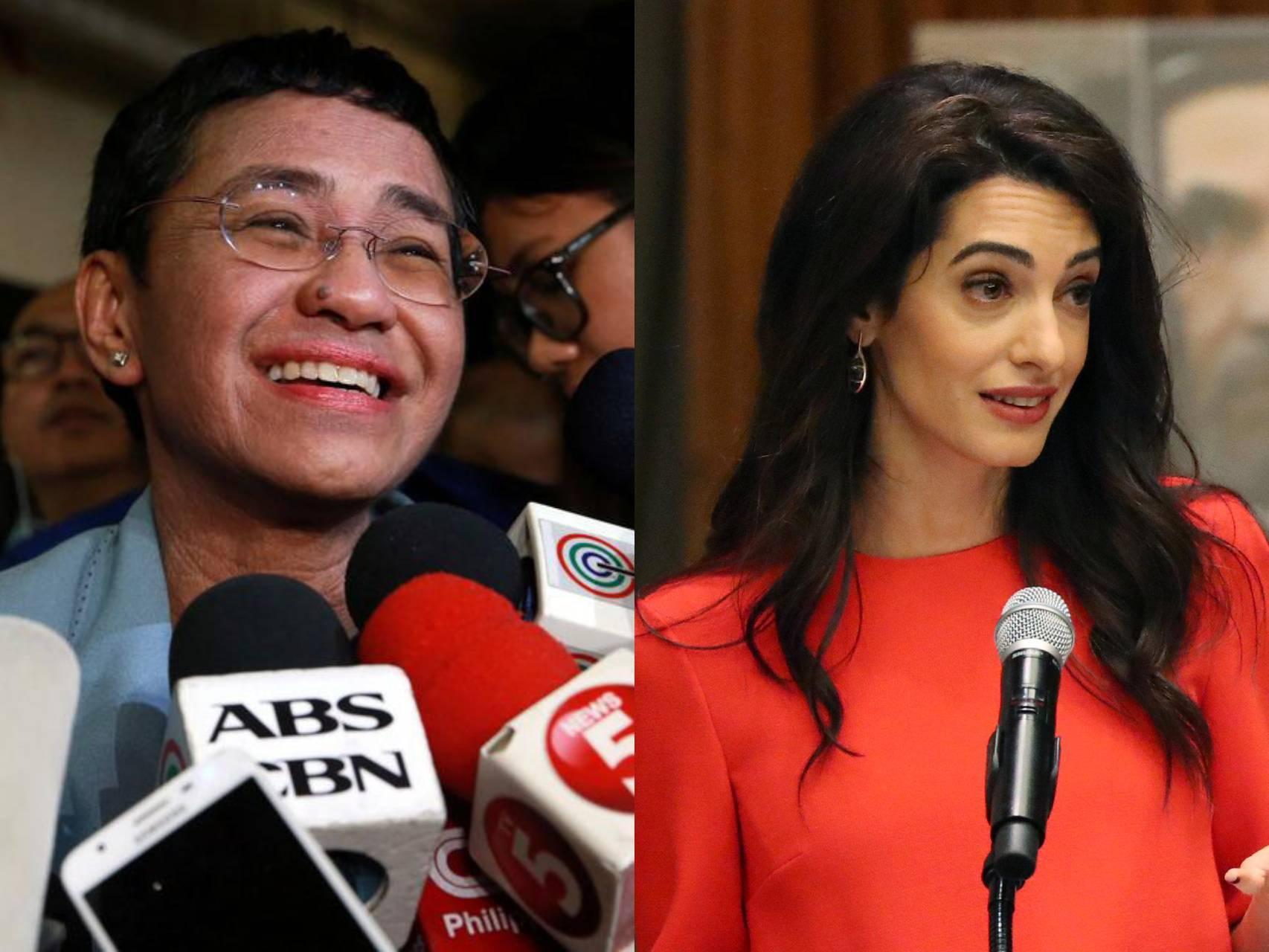 Maria Ressa, periodista filipina y Amal Clooney, abogada