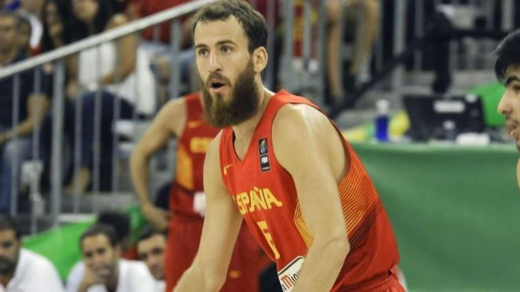 Sergio Rodríguez con la seleccion española de baloncesto