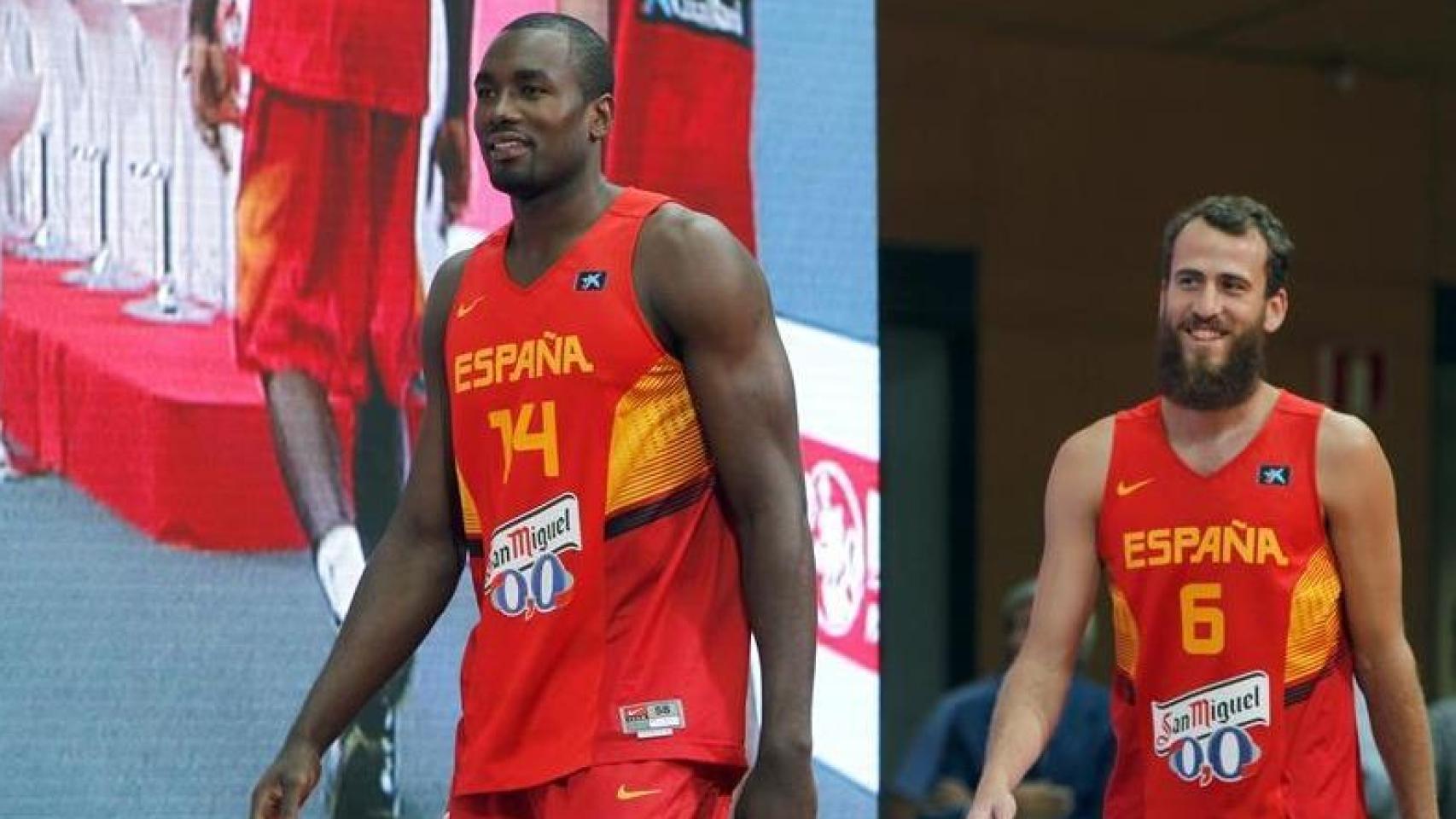 Ibaka y Sergio Rodríguez con la Selección