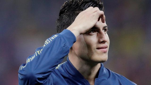 James Rodríguez, antes de un partido de la Copa América