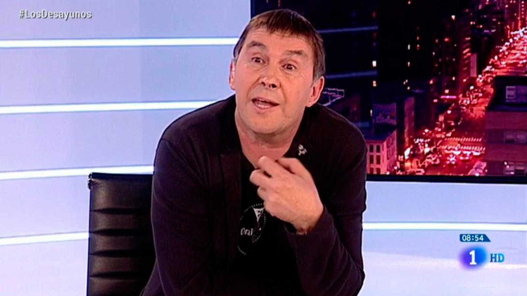 Arnaldo Otegui en la entrevista en TVE
