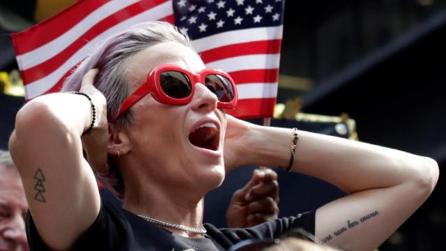 Rapinoe en la celebración de Estados Unidos