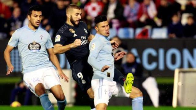 Karim Benzema contra el Celta de Vigo.