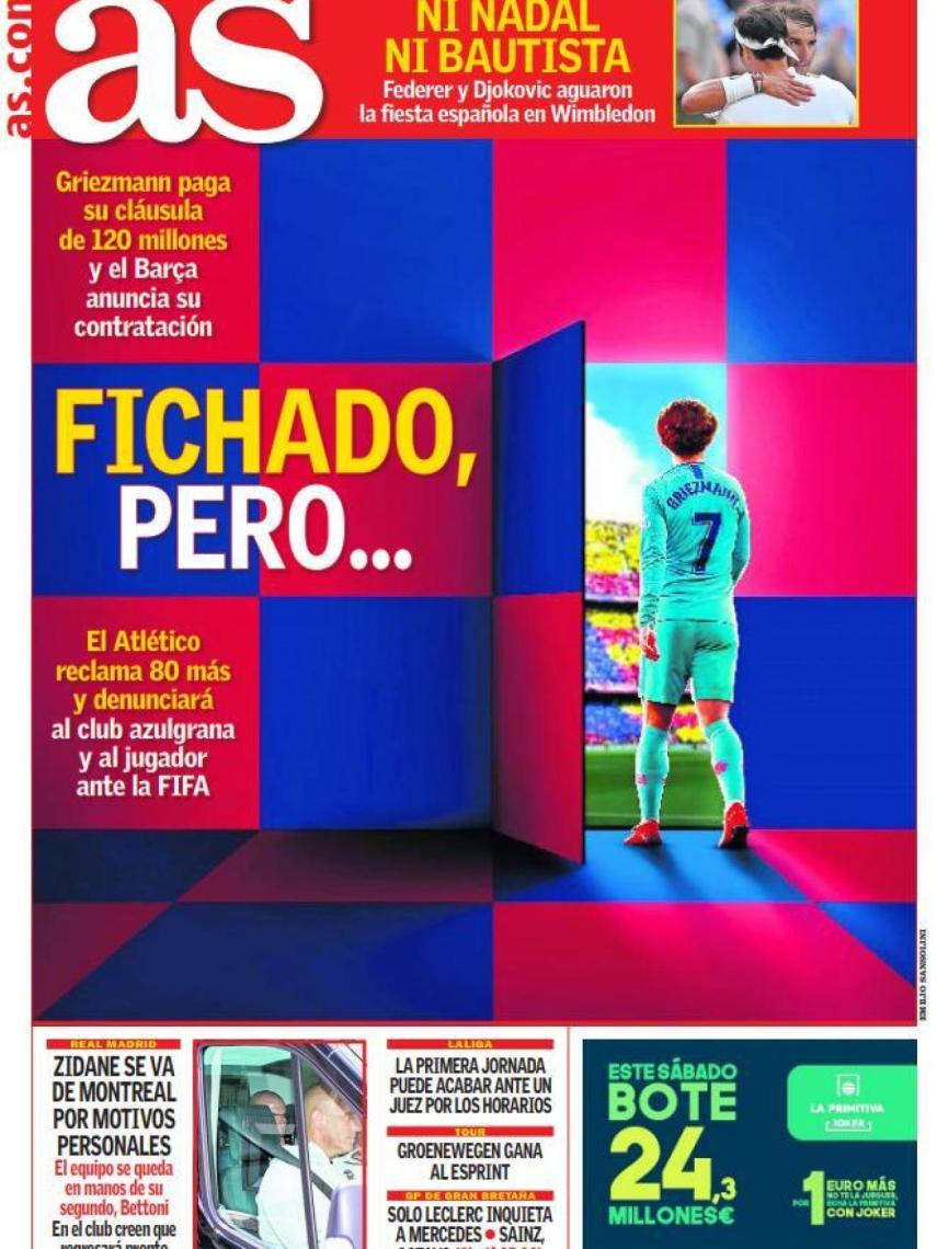 La portada del diario AS (13/07/2019)