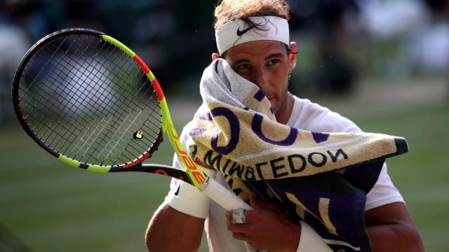 Nadal, durante la semifinal de Wimbledon ante Federer.