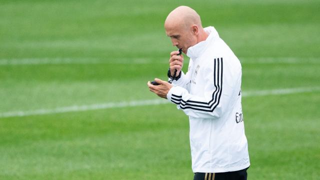 Bettoni, durante una sesión de entrenamiento del Real Madrid