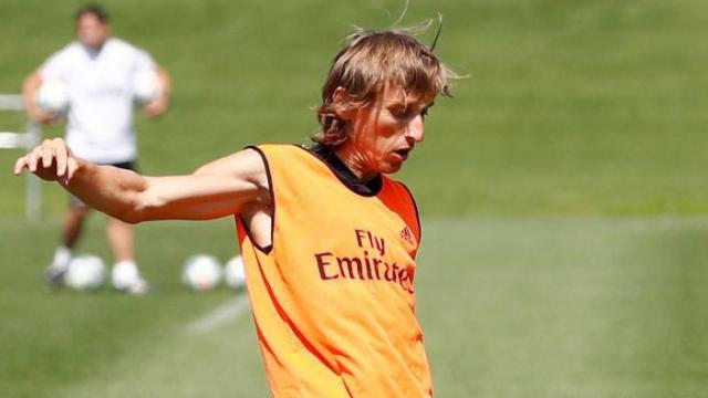 Luka Modric, en un entrenamiento del Real Madrid