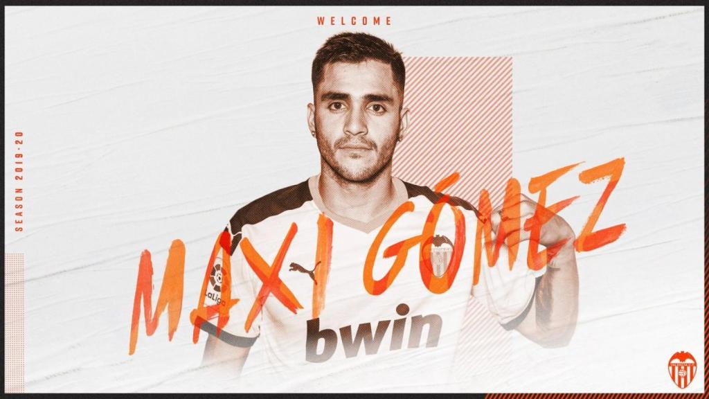 Maxi Gómez, nuevo jugador del Valencia. Foto: Twitter (@valenciacf)