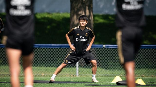 Takefusa Kubo en la pretemporada del Real Madrid en Montreal.