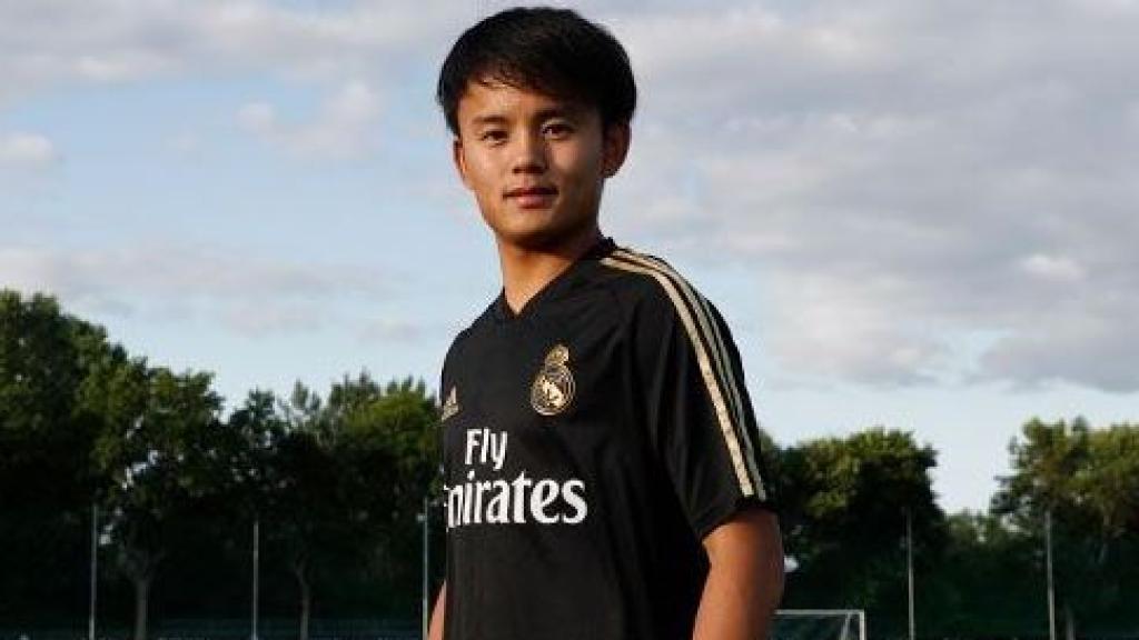 Takefusa Kubo en la pretemporada con el Real Madrid