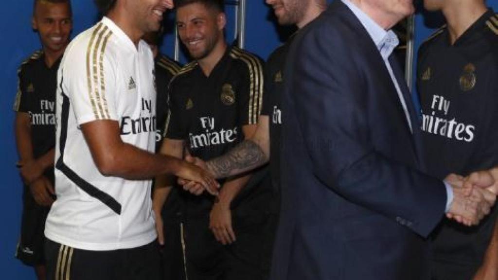 Raúl González, durante su primer entrenamiento con el Castilla