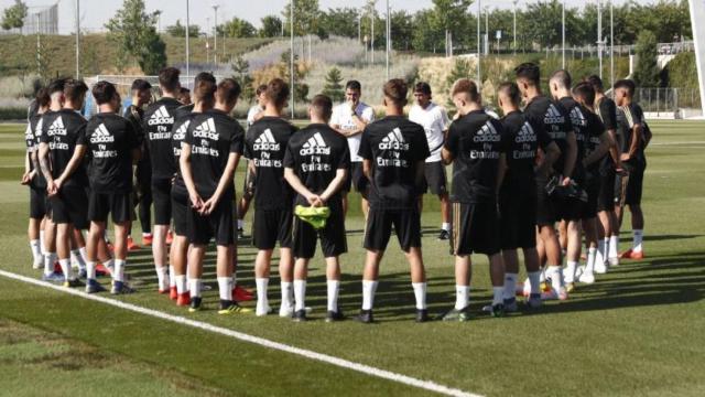 Raúl González, durante su primer entrenamiento con el Castilla