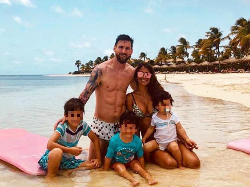 Messi y Antonella han disfrutado del mar caribeño con sus dos pequeños.