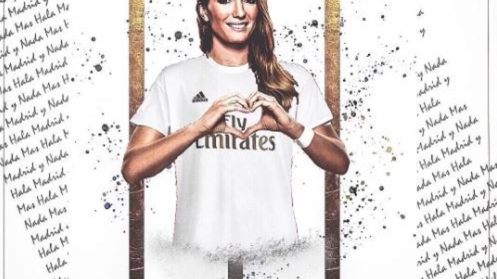 Asllani posa con la camiseta del Real Madrid en sus redes sociales. Foto: Twitter (@KosovareAsllani)