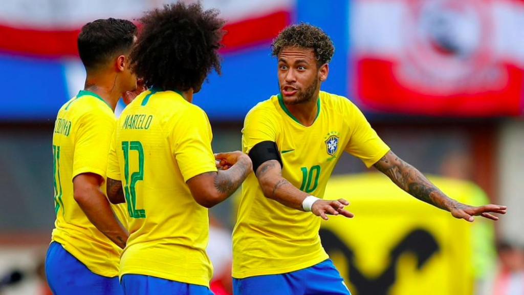 Marcelo y Neymar, con la selección de Brasil