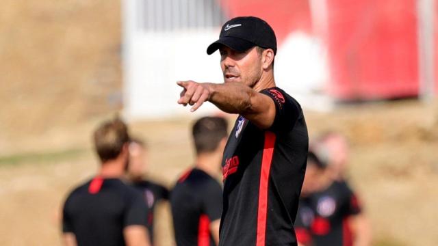 Simeone durante un entrenamiento de pretemporada con el Atlético de Madrid.