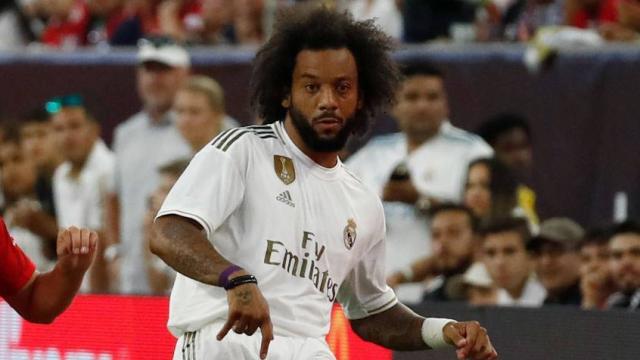 Marcelo durante el primer partido del Real Madrid en la pretemporada