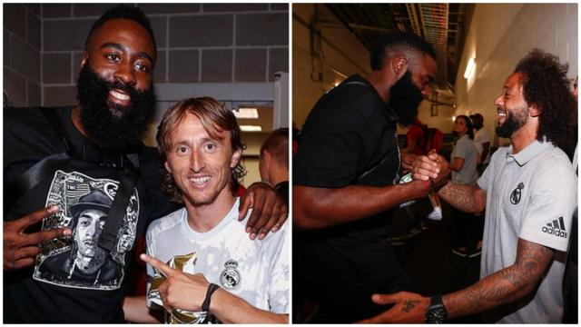 James Harden visitó el vestuario del Real Madrid