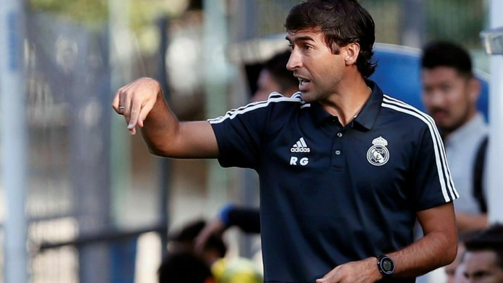 Raúl González, durante un partido del Cadete B del Real Madrid.