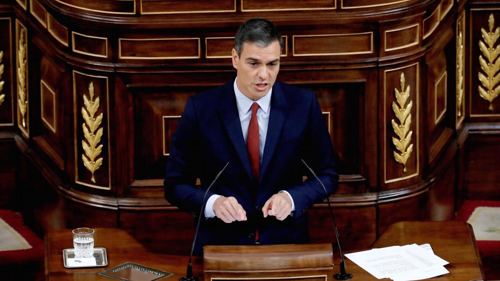 Pedro Sánchez, este lunes en el Congreso.