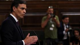 Pedro Sánchez, este lunes en el Congreso.