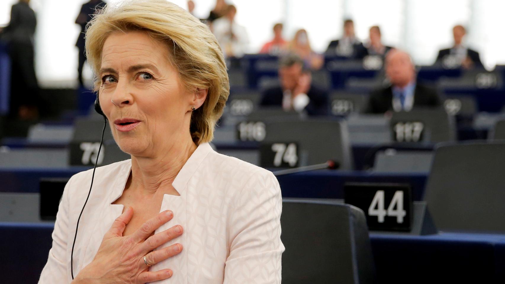 Ursula von der Leyen en el Parlamento el día de su elección